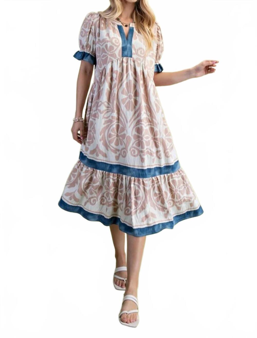 NEW GIGIO floral midi dress in white